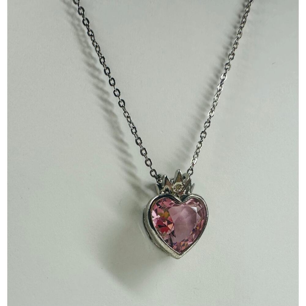 GOOD QUEEN Sterling HEART PINK TOPAZ Fairy Tale Necklace